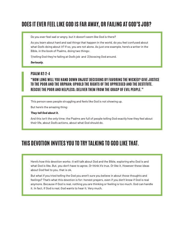 "Hey God, Can I Be Honest?" Devotional