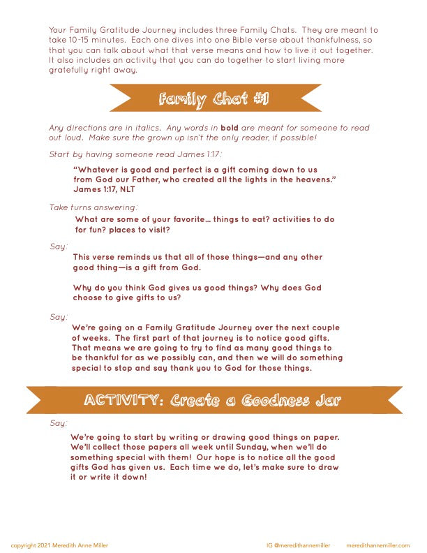 Family Gratitude Journey Guide