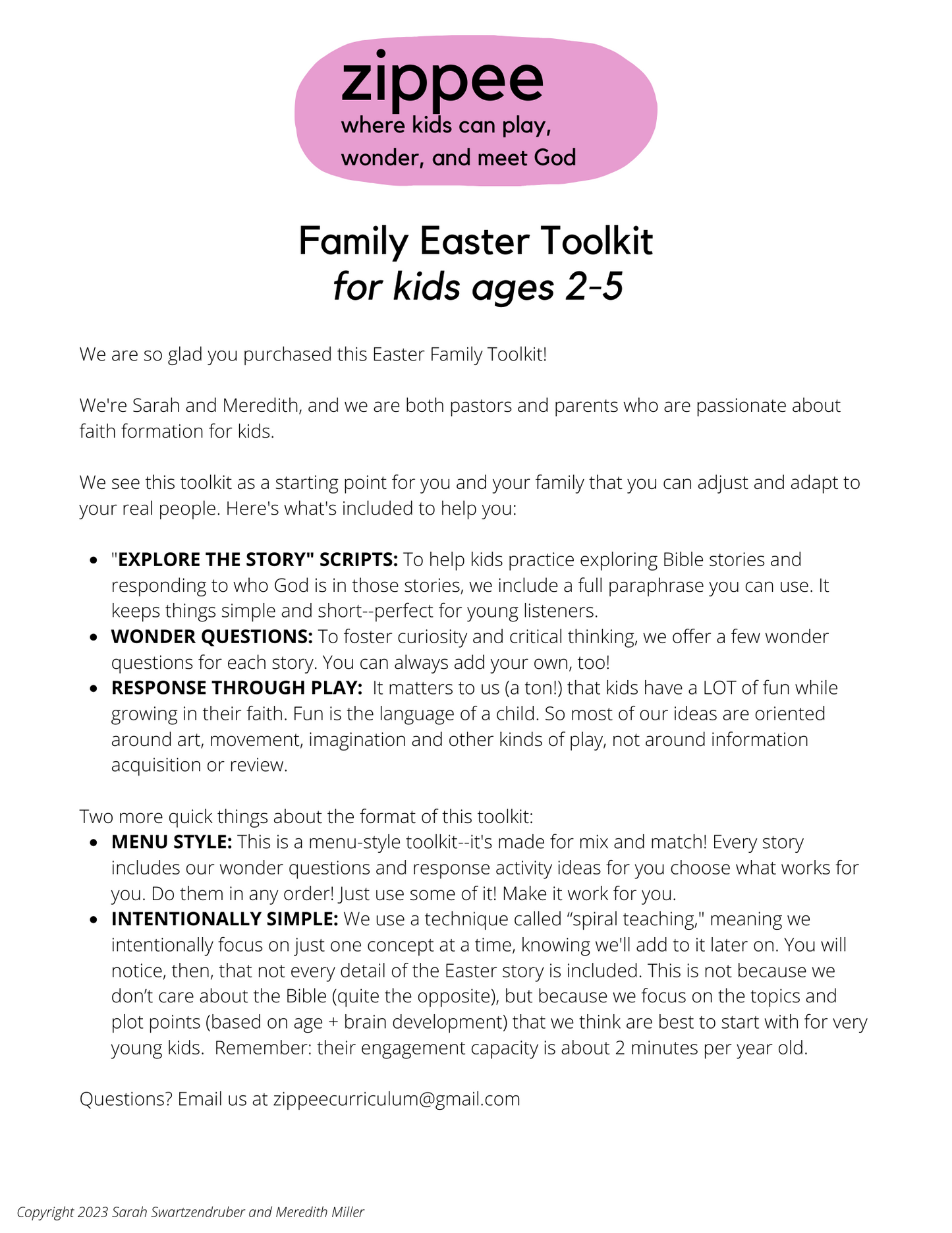 Easter Family Toolkit - Ages 2-5